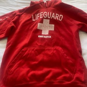Red life guard hoodie